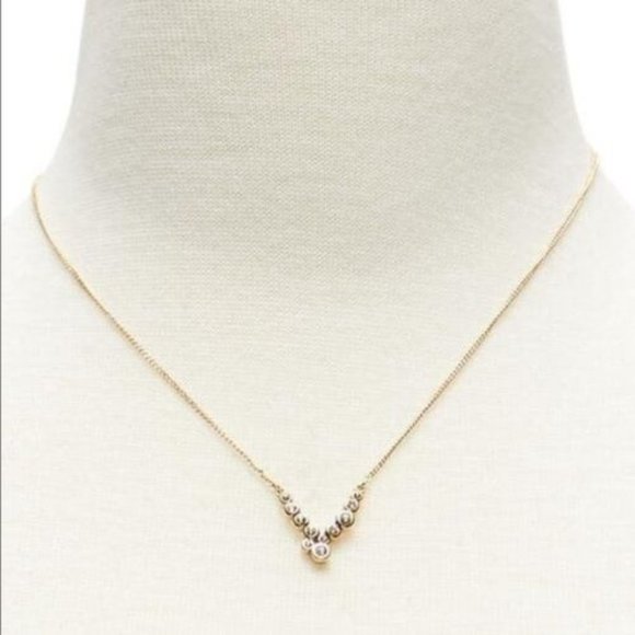 LOFT Jewelry - Ann Taylor Loft Crystal V Pendant Necklace Cut out  RIVIERA NWT 39